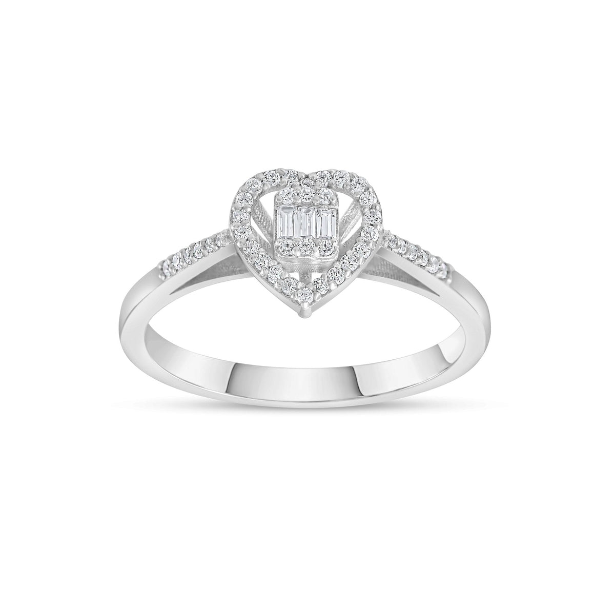 0.18 Carat Baguette Diamond Ring · White Gold