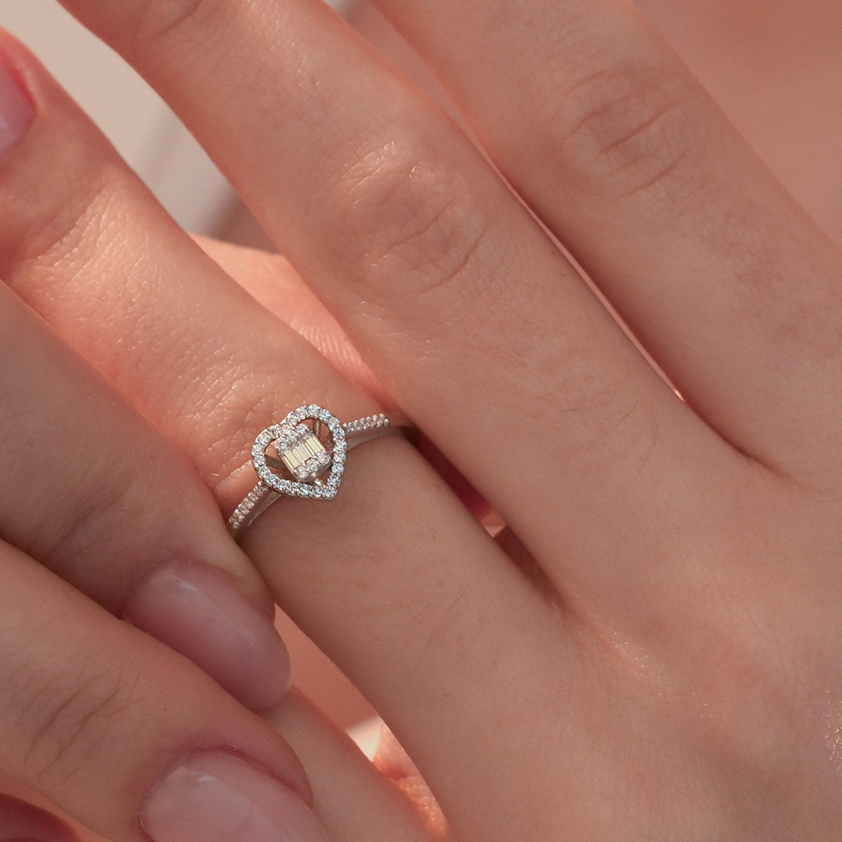 0.18 Carat Baguette Diamond Ring