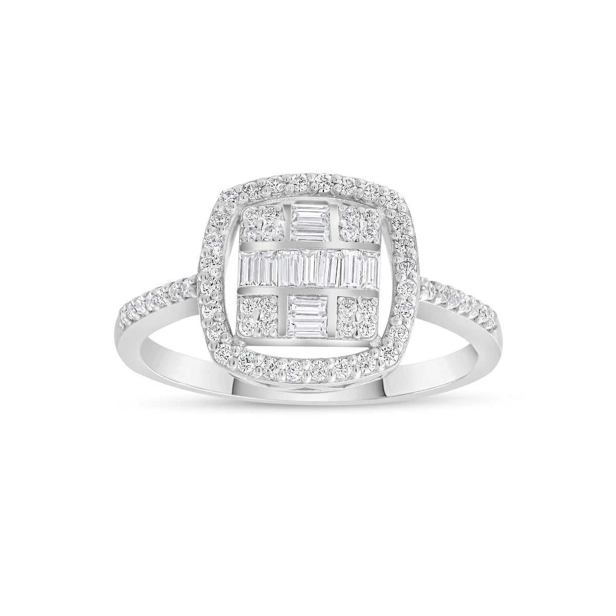 0.40 Carat Square Baguette Diamond Ring · White Gold