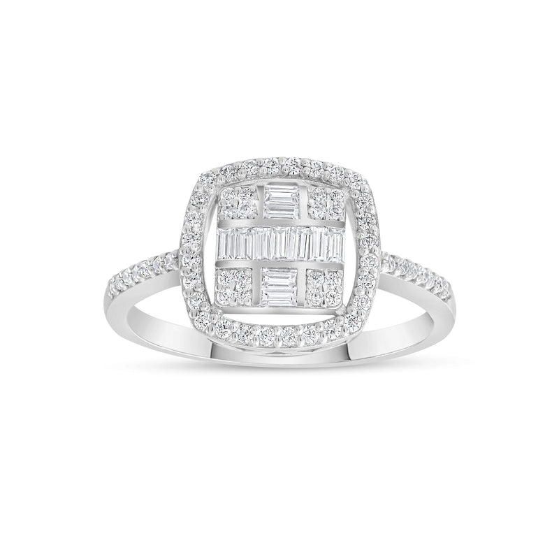 0.40 Carat Square Baguette Diamond Ring · White Gold