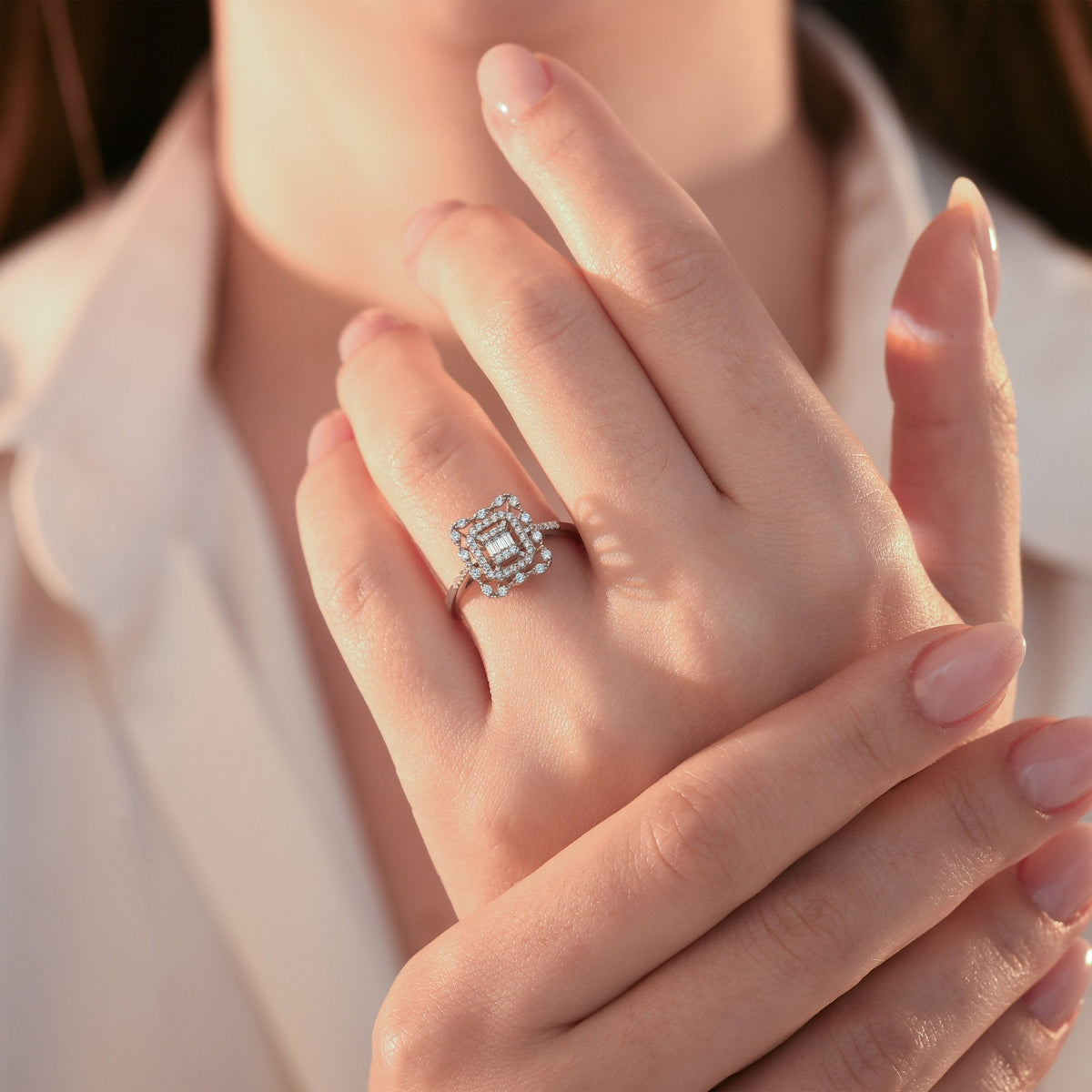 0.28 Carat Baguette Diamond Ring
