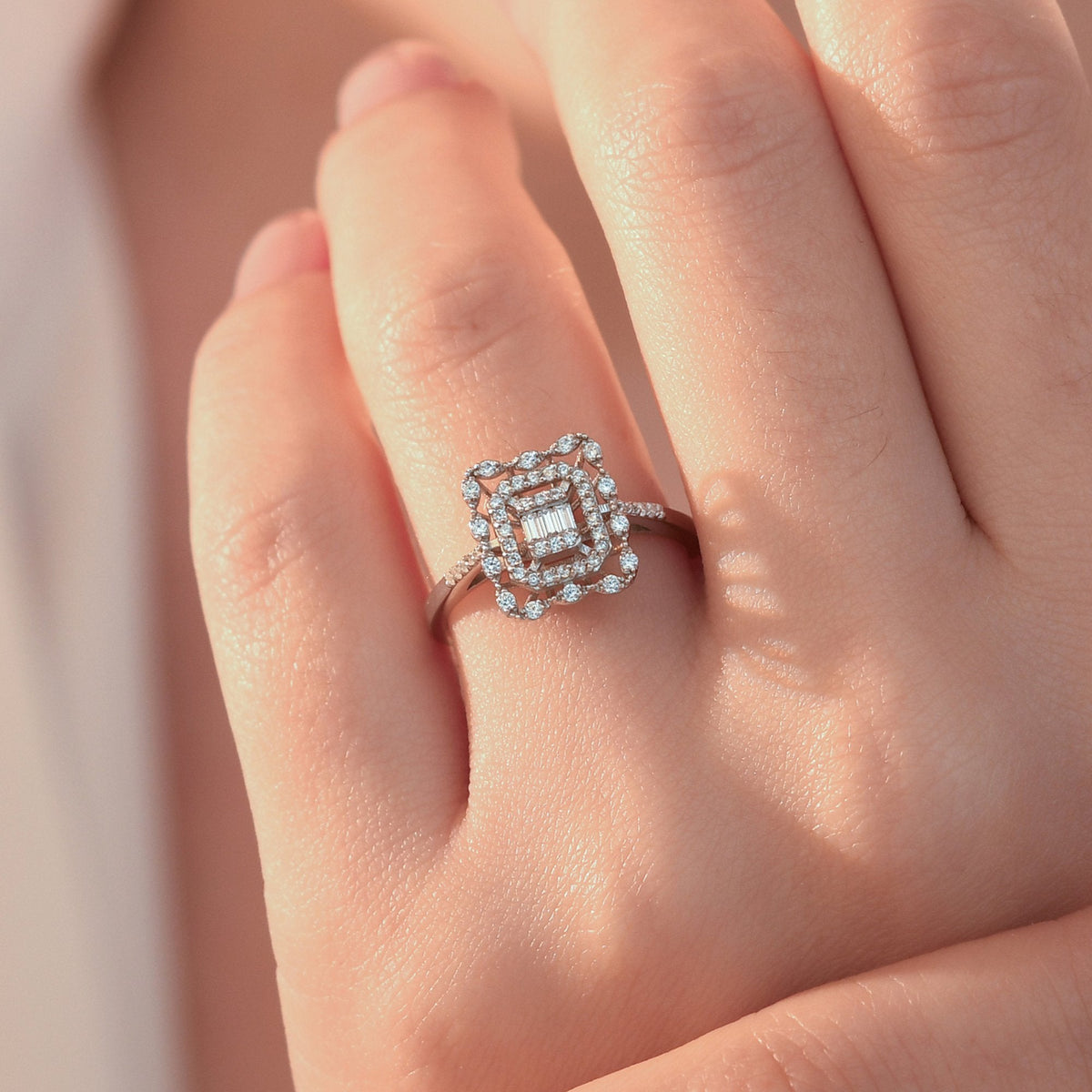 0.28 Carat Baguette Diamond Ring