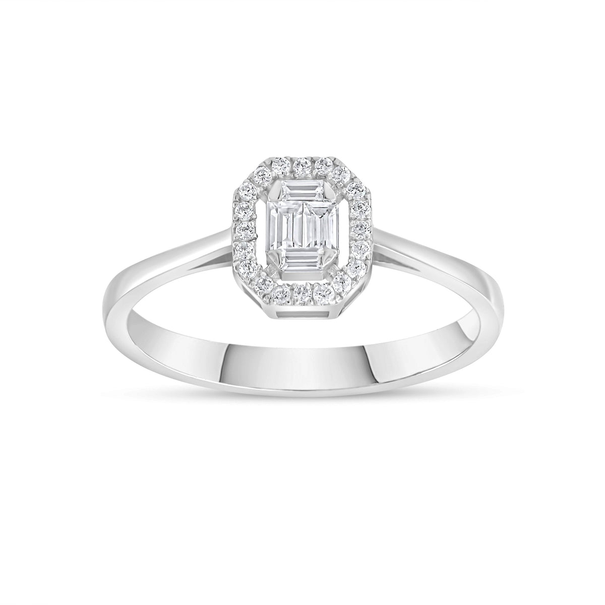 0.17 Carat Baguette Diamond Ring · White Gold