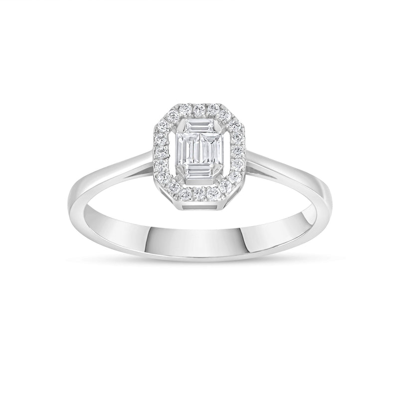 0.17 Carat Baguette Diamond Ring · White Gold