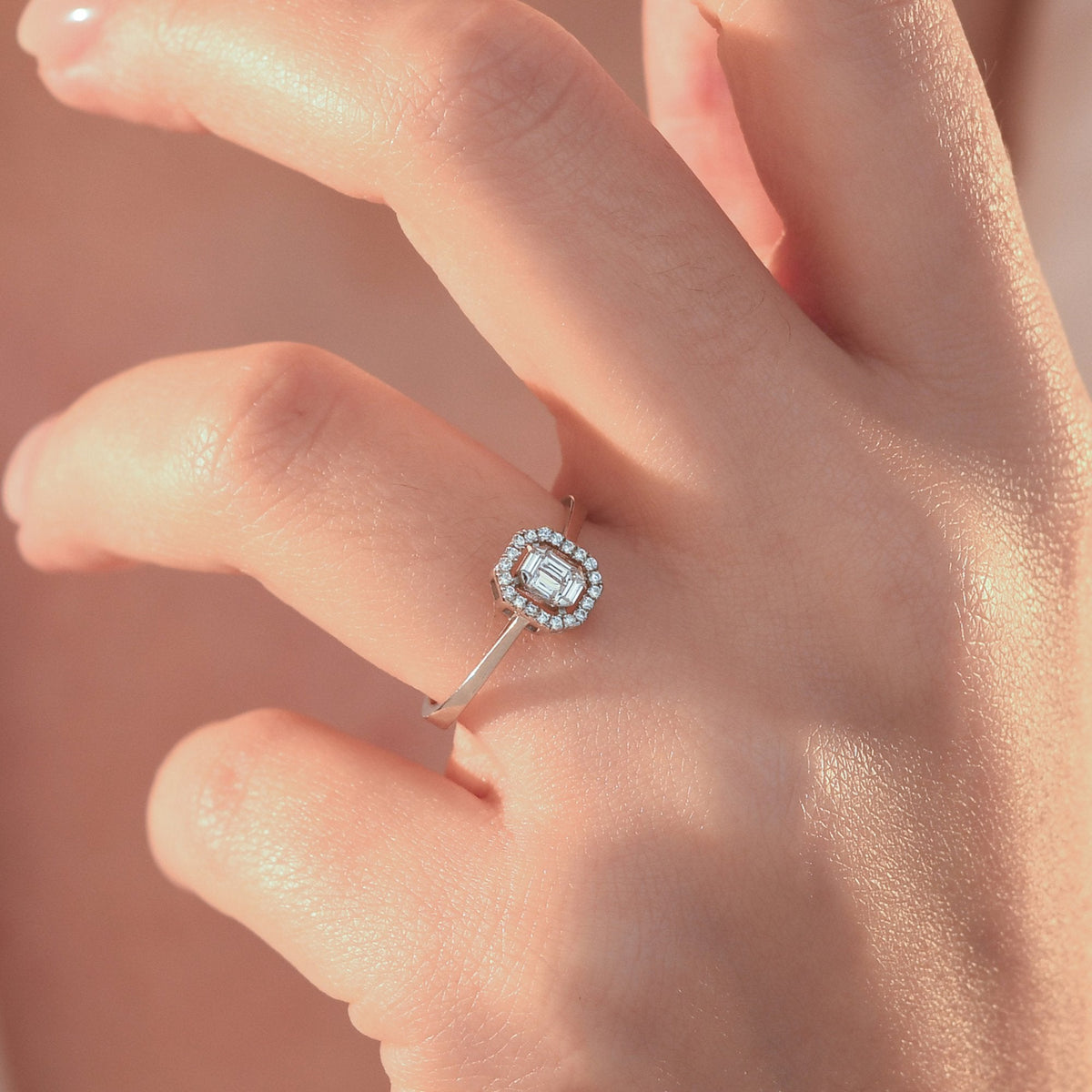 0.17 Carat Baguette Diamond Ring