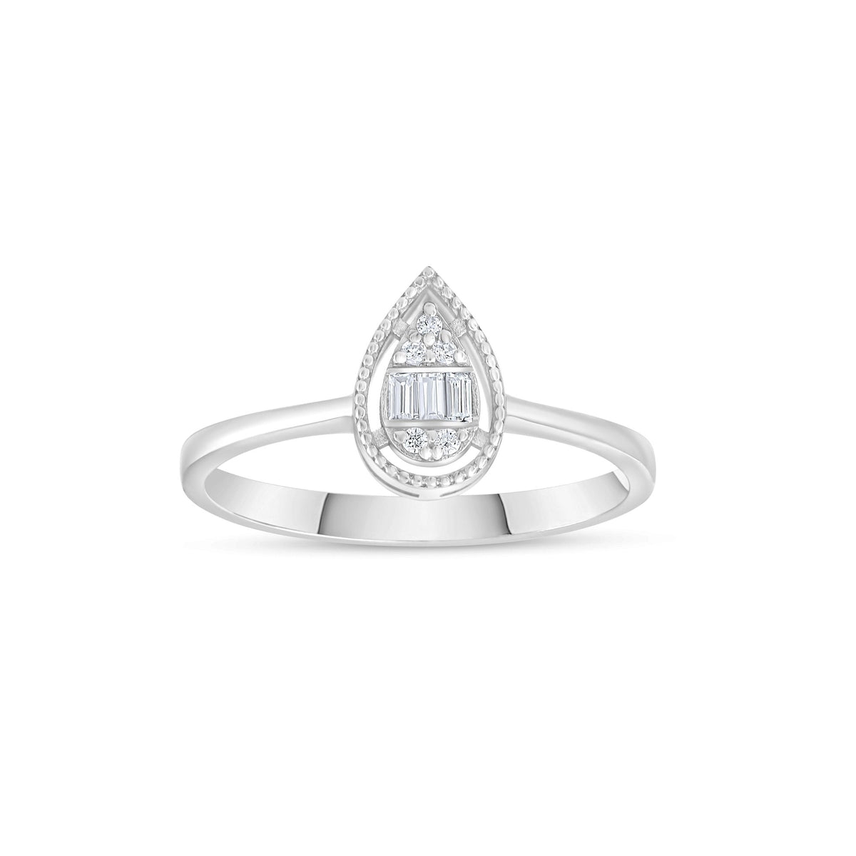 0.06 Carat Baguette Diamond Ring · White Gold