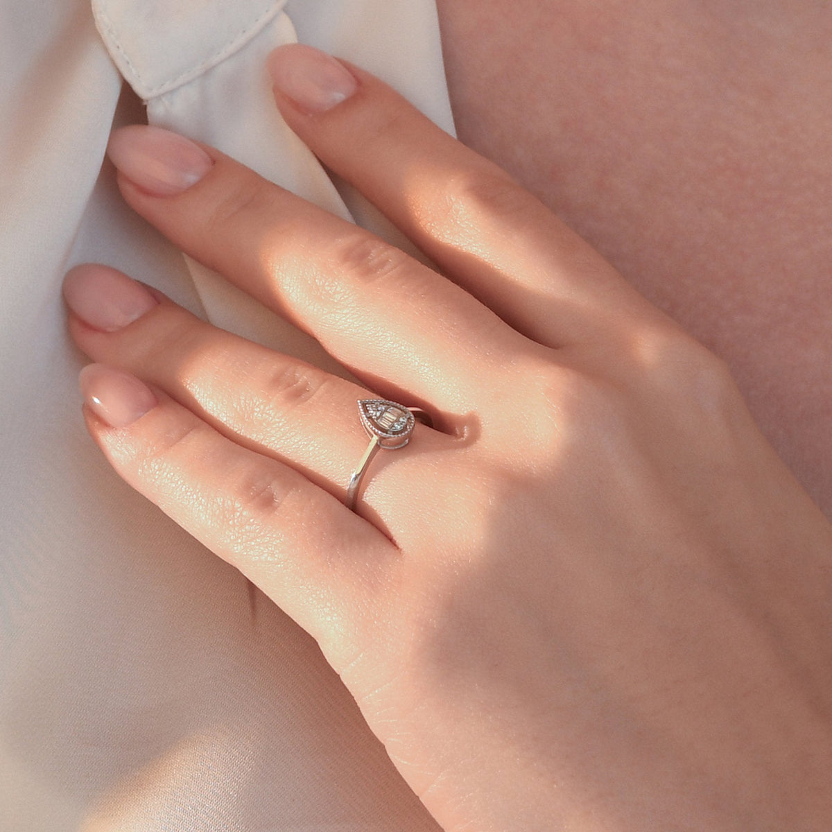 0.06 Carat Baguette Diamond Ring