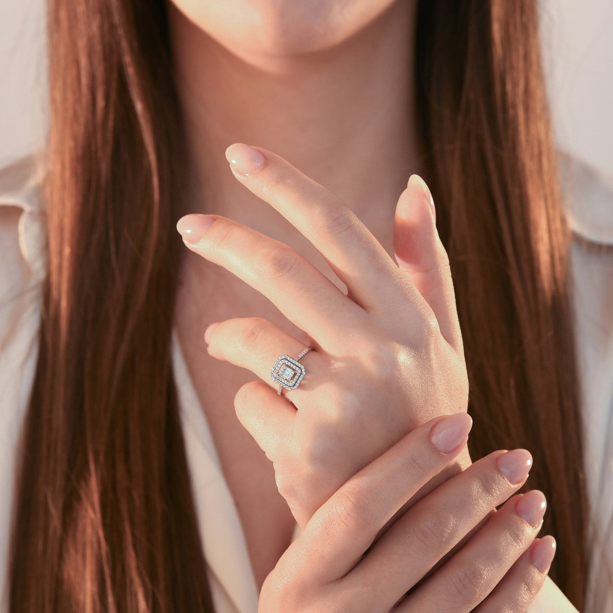 0.40 Carat Rectangle Baguette Diamond Ring