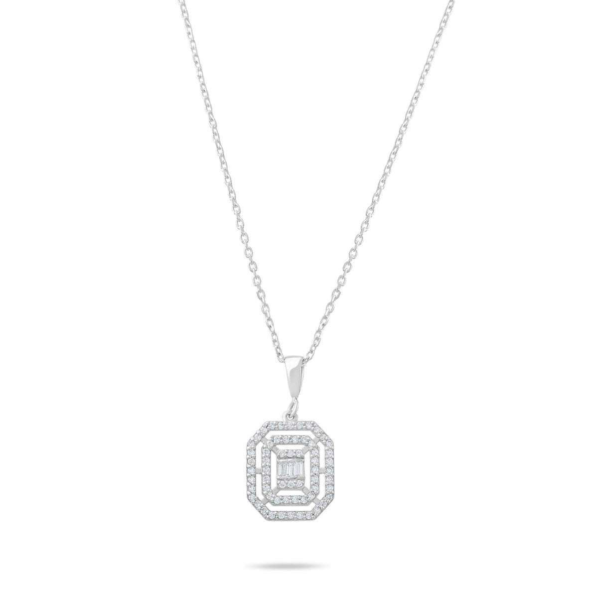 0.35 Carat Baguette Diamond Necklace · White Gold