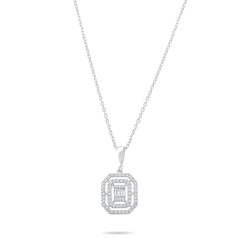 0.35 Carat Baguette Diamond Necklace · White Gold