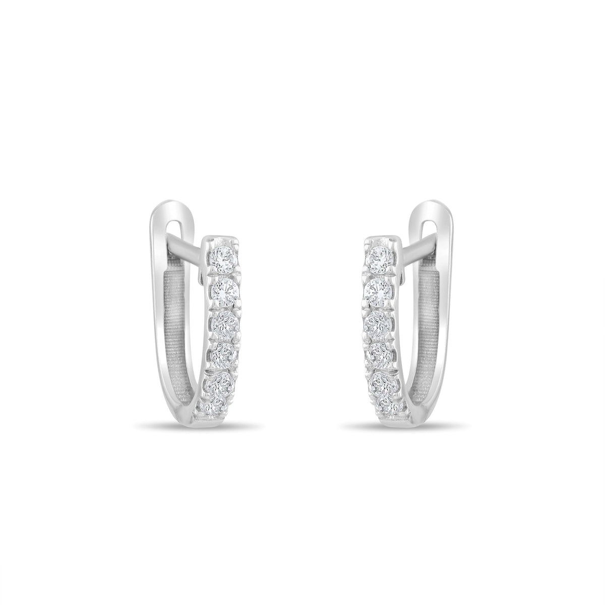 0.16 Carat Diamond Hoop Earrings · White Gold