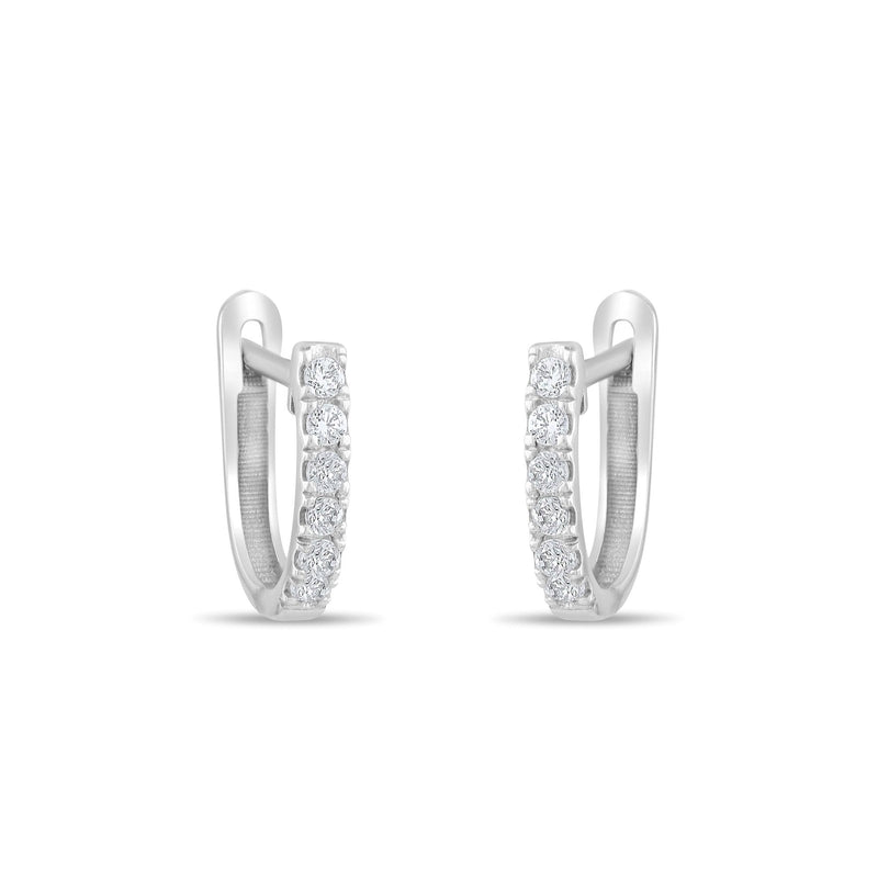 0.16 Carat Diamond Hoop Earrings · White Gold