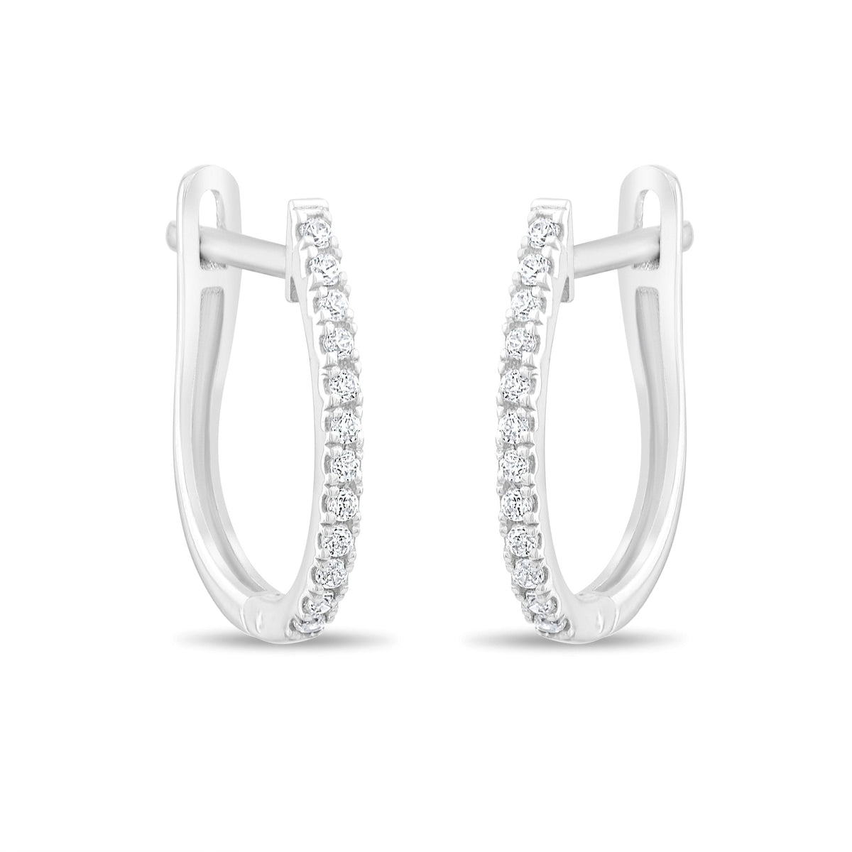 0.15 Carat Baguette Diamond Hoop Earrings · White Gold