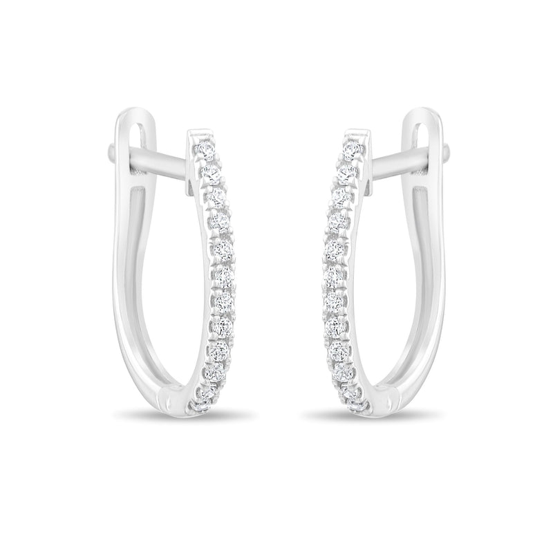0.15 Carat Baguette Diamond Hoop Earrings · White Gold