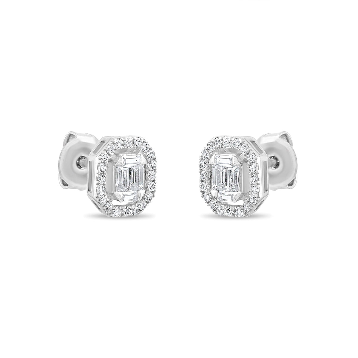 0.34 Carat Baguette Diamond Earrings · White Gold