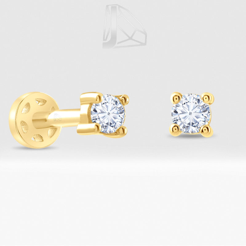 0.07 Carat Solitaire Diamond Piercing · Yellow Gold