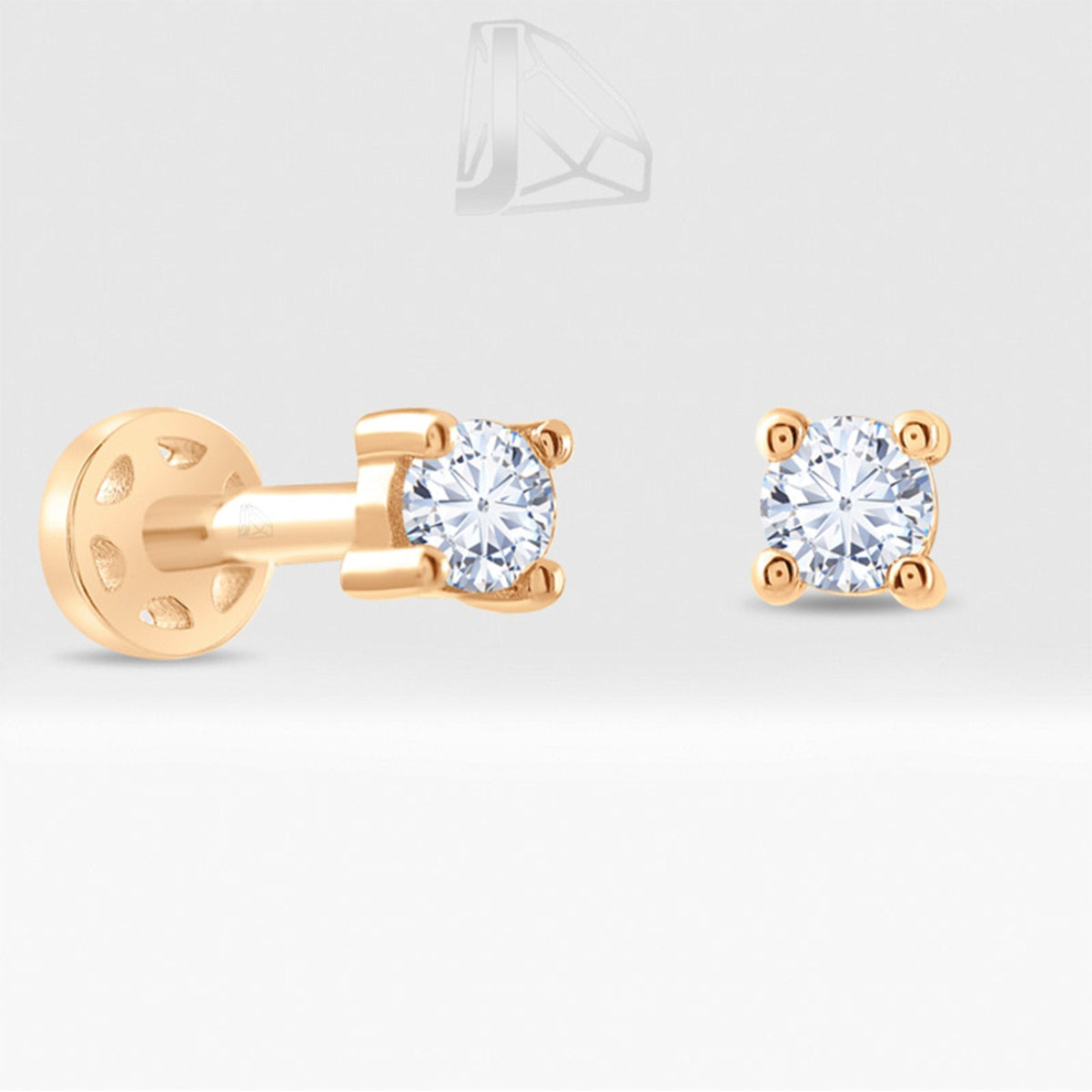 0.07 Carat Solitaire Diamond Piercing · Rose Gold