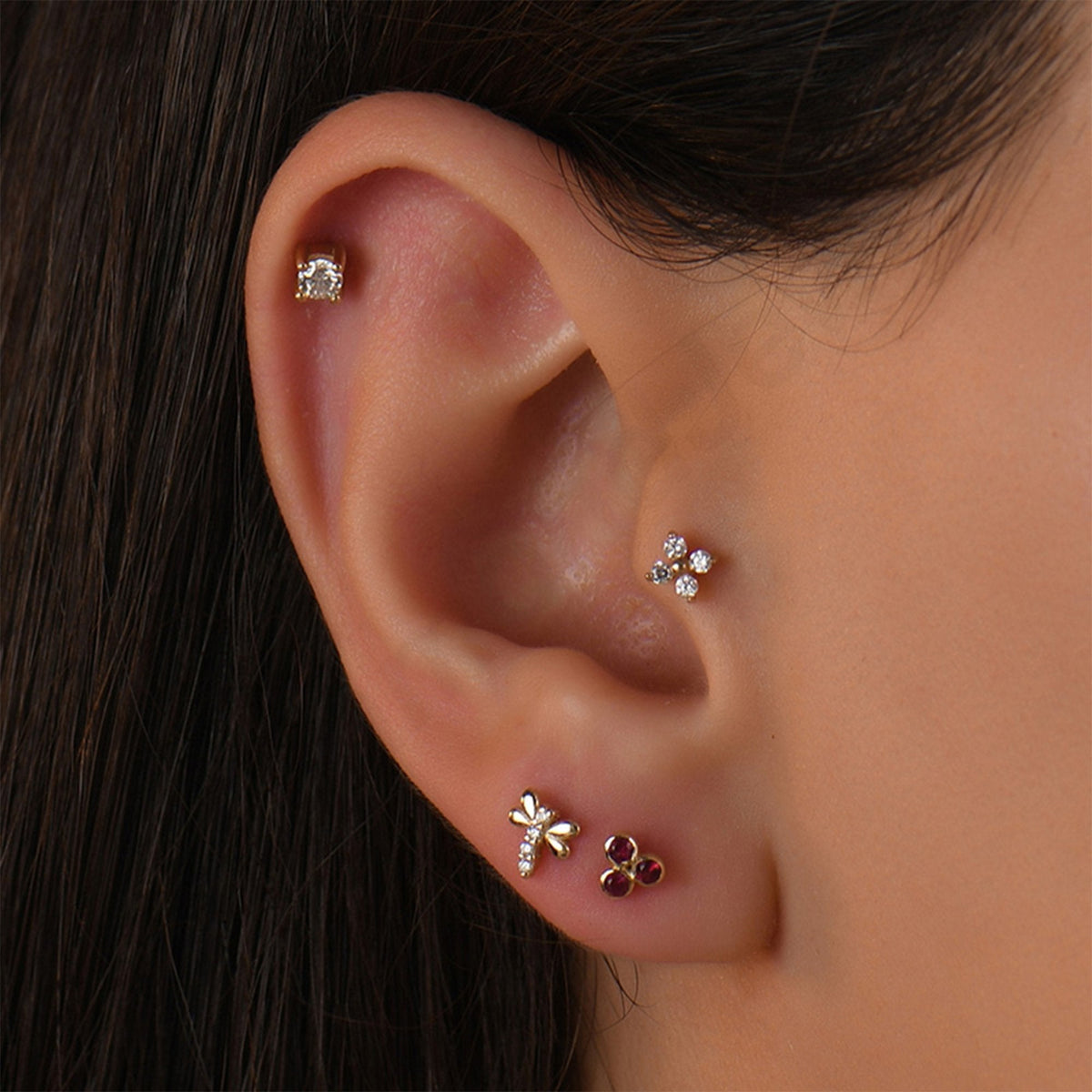 0.07 Carat Solitaire Diamond Piercing
