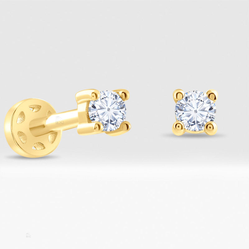 0.05 Carat Solitaire Diamond Piercing · Yellow Gold