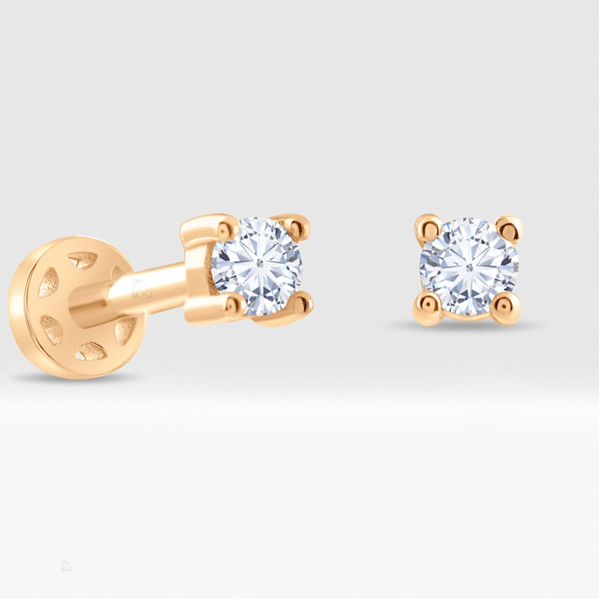 0.05 Carat Solitaire Diamond Piercing · Rose Gold