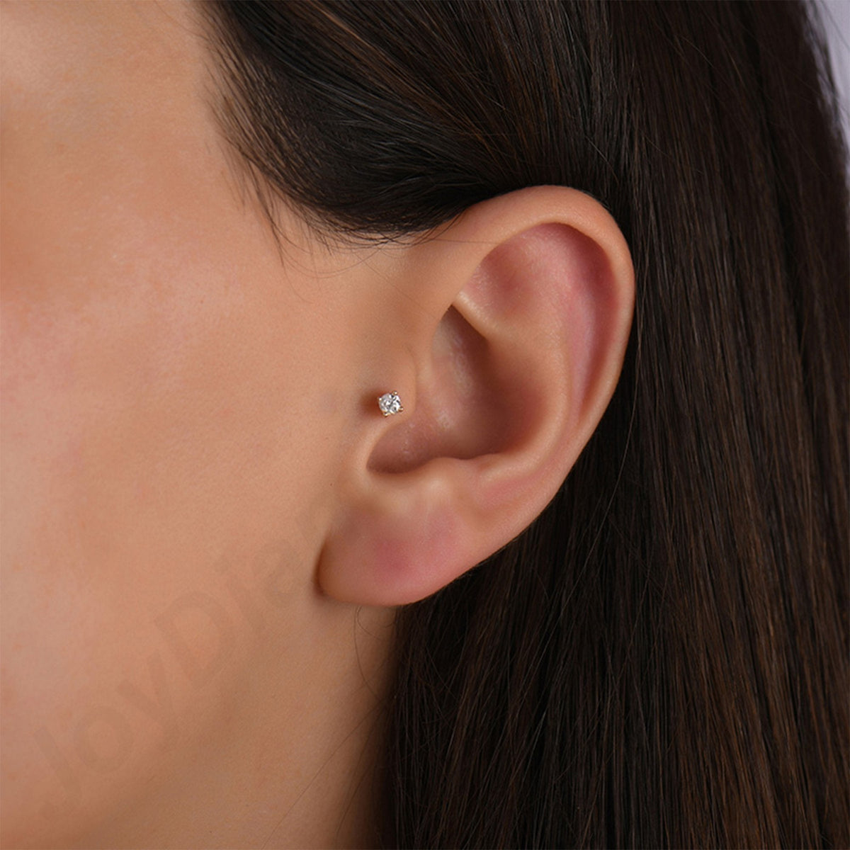 0.05 Carat Solitaire Diamond Piercing