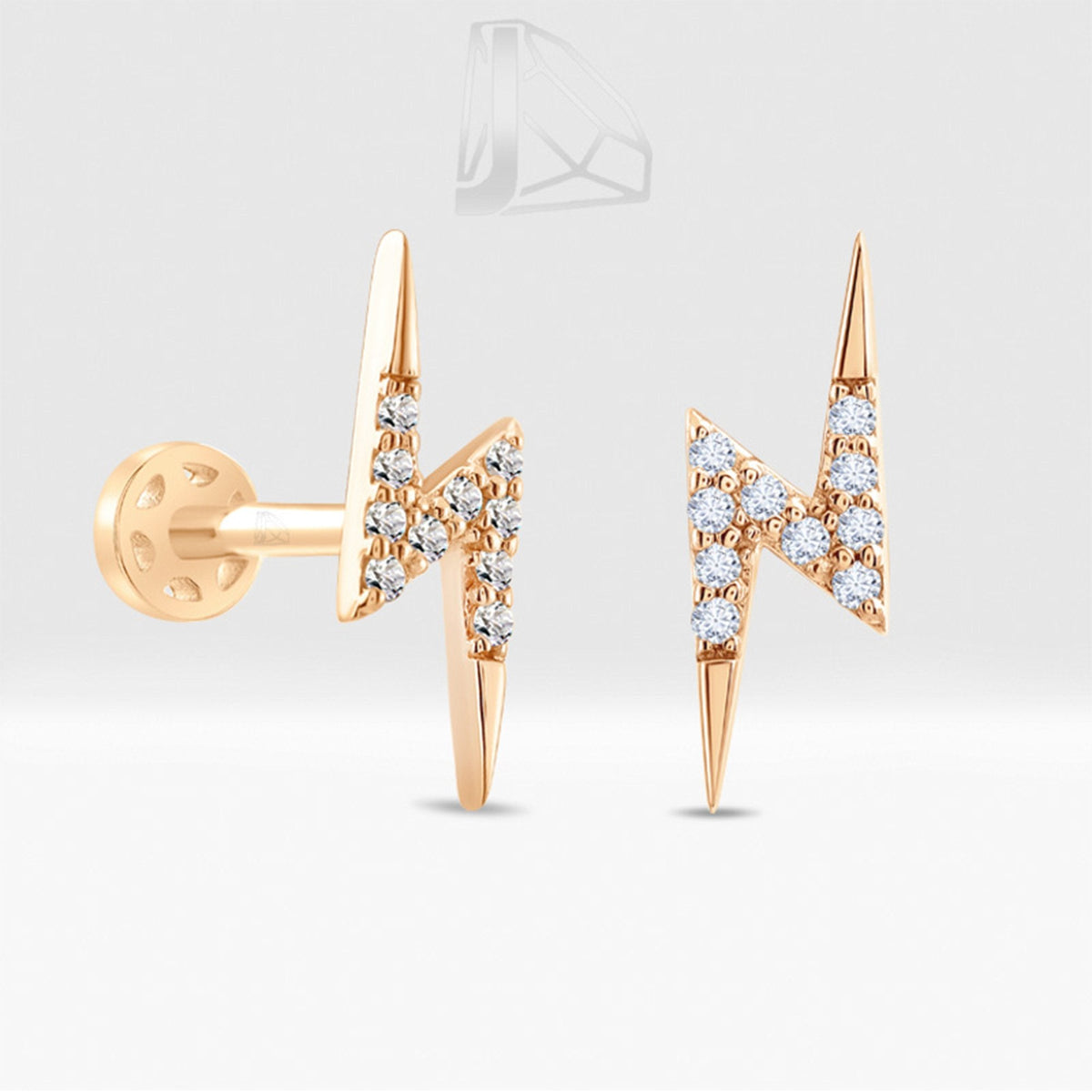 0.05 Carat Lightning Bolt Diamond Piercing · Rose Gold