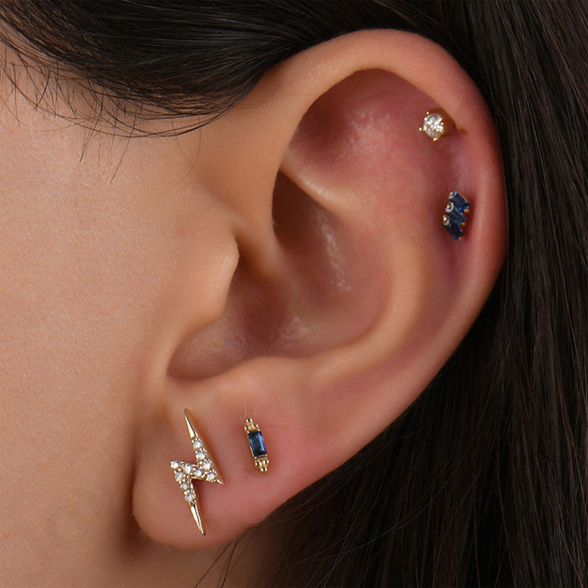 0.05 Carat Lightning Bolt Diamond Piercing