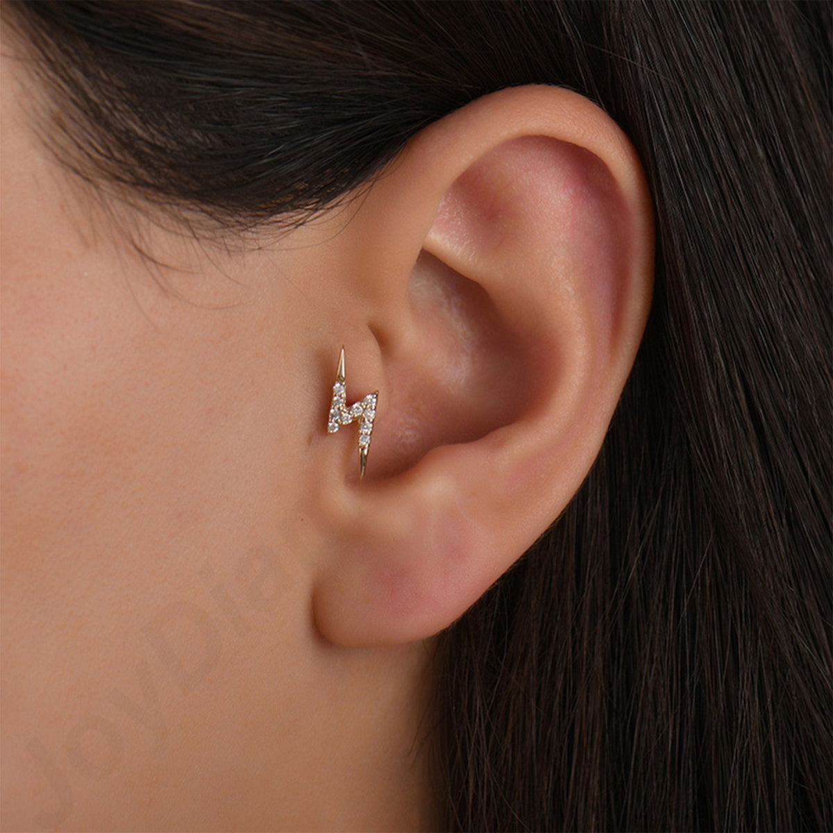 0.05 Carat Lightning Bolt Diamond Piercing