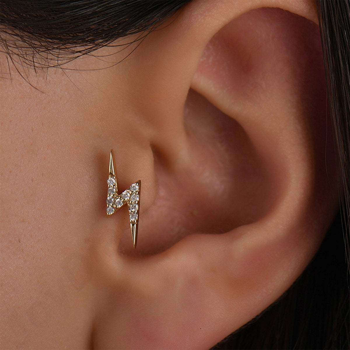 0.05 Carat Lightning Bolt Diamond Piercing