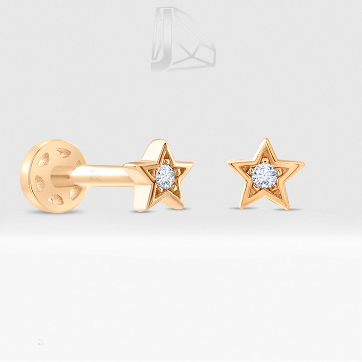 0.02 Carat Star Diamond Piercing · Rose Gold