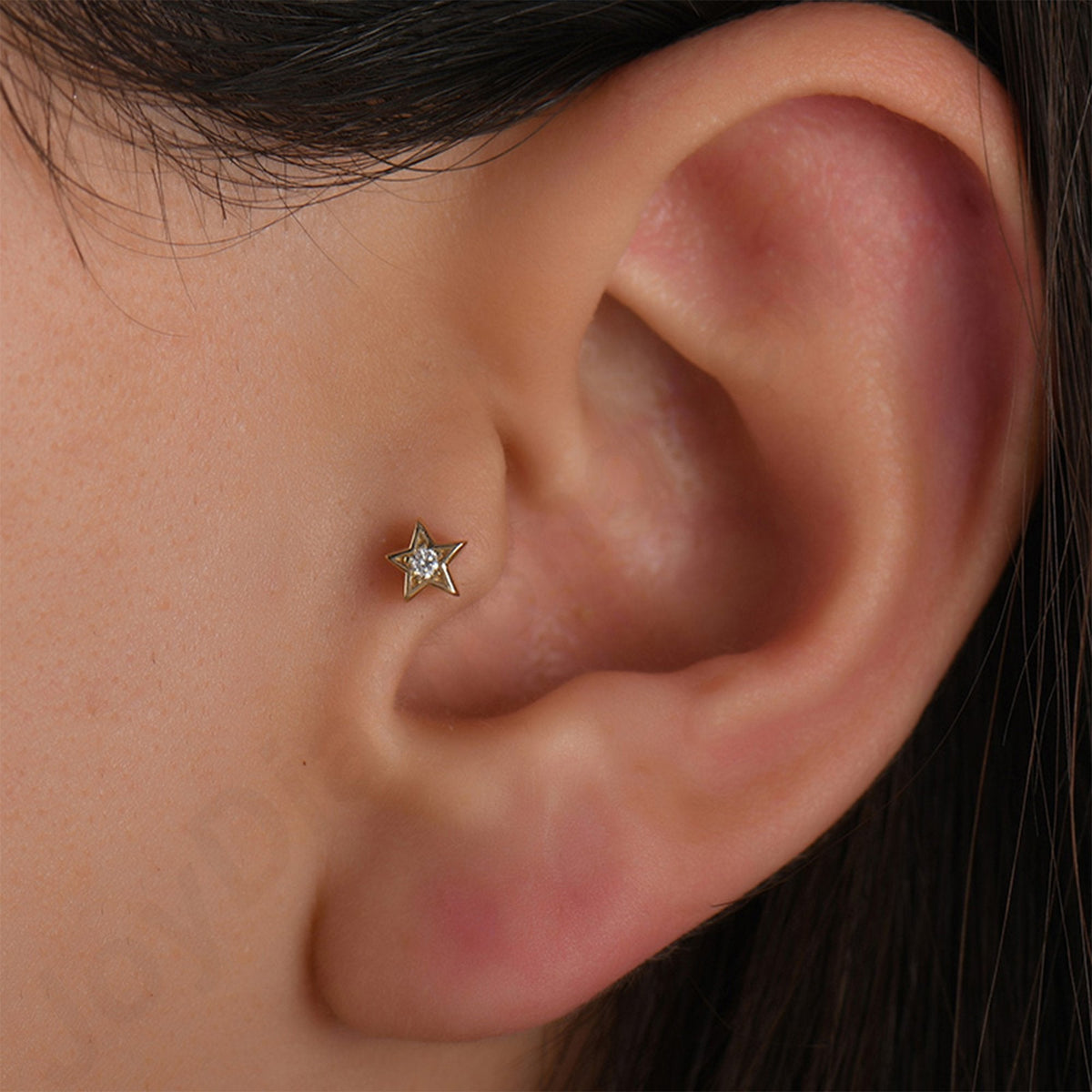 0.02 Carat Star Diamond Piercing