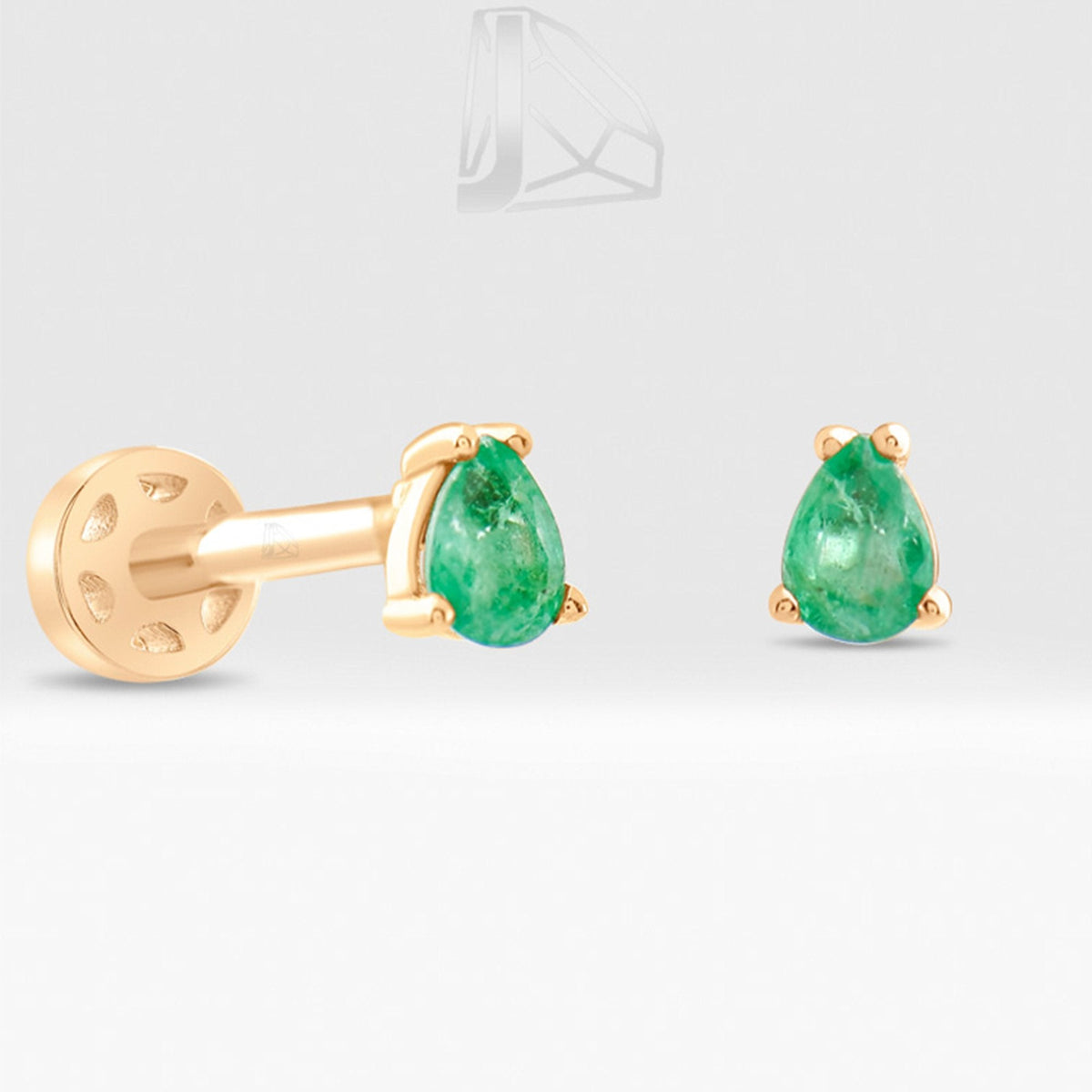 0.15 Carat Pear Emerald Piercing · Rose Gold