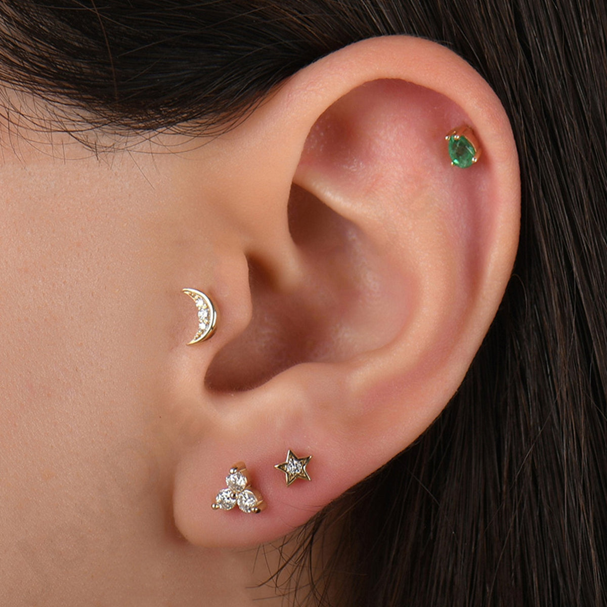 0.15 Carat Pear Emerald Piercing