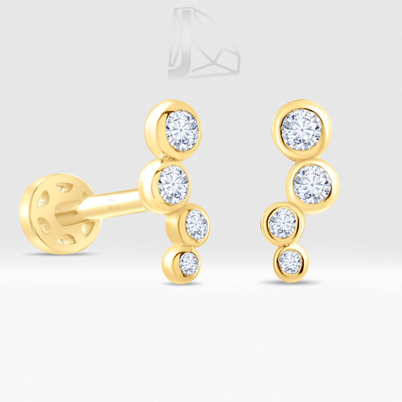 0.09 Carat Diamond Line Piercing · Yellow Gold