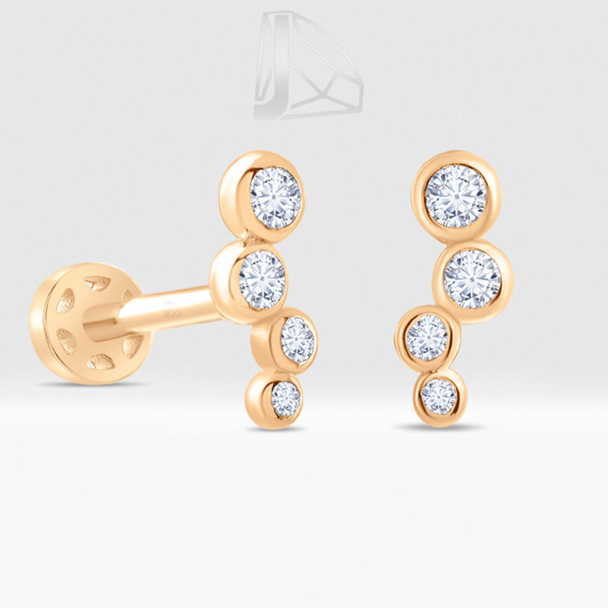 0.09 Carat Diamond Line Piercing · Rose Gold