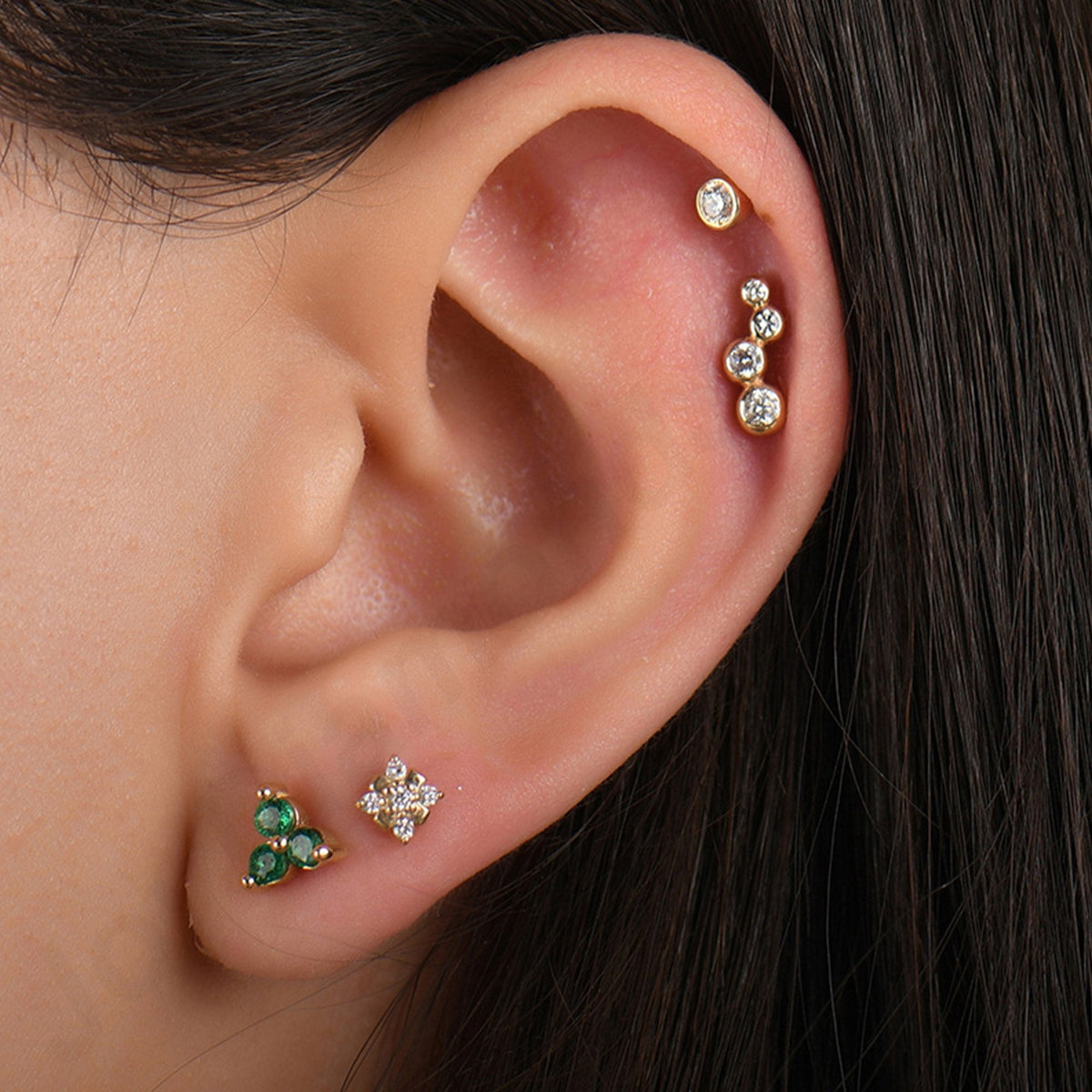 0.09 Carat Diamond Line Piercing