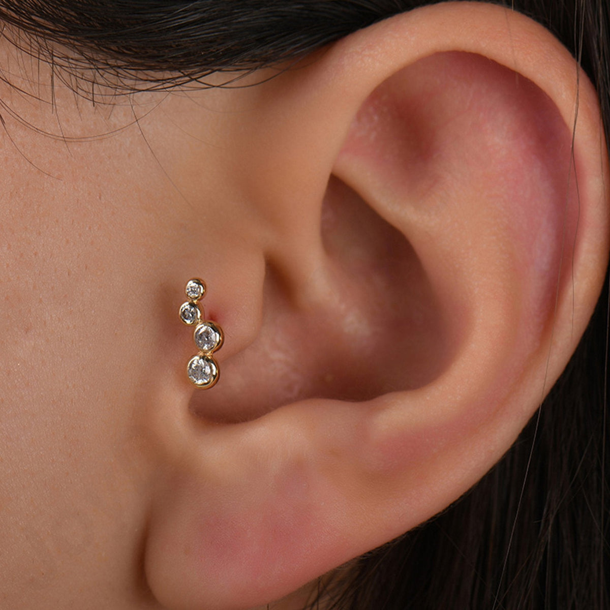0.09 Carat Diamond Line Piercing