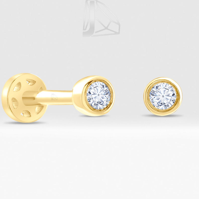 0.06 Carat Solitaire Diamond Piercing · Yellow Gold