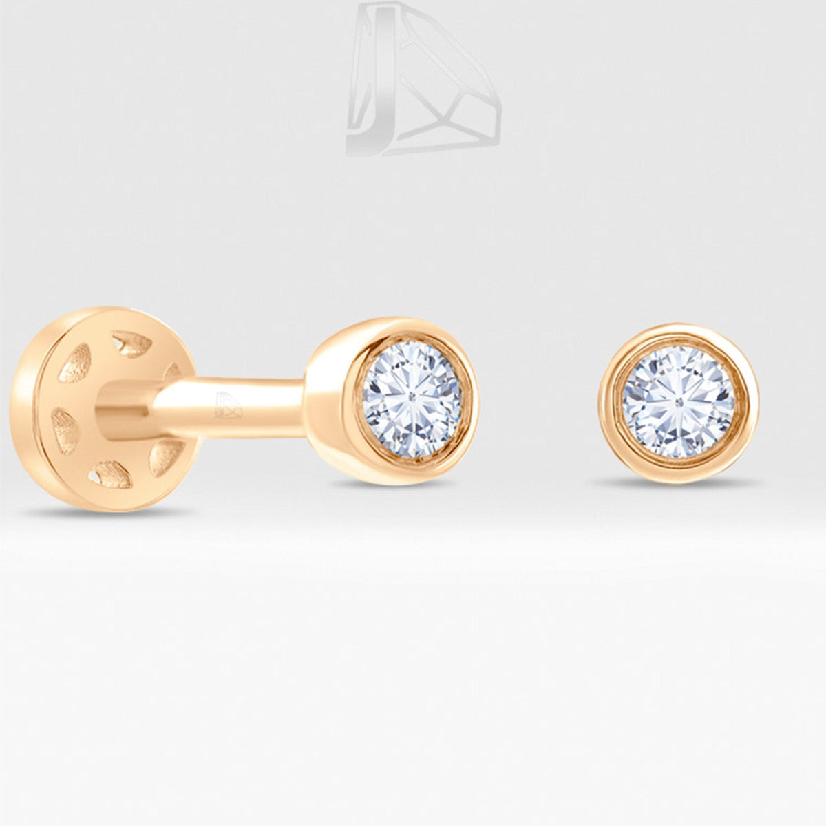 0.06 Carat Solitaire Diamond Piercing · Rose Gold