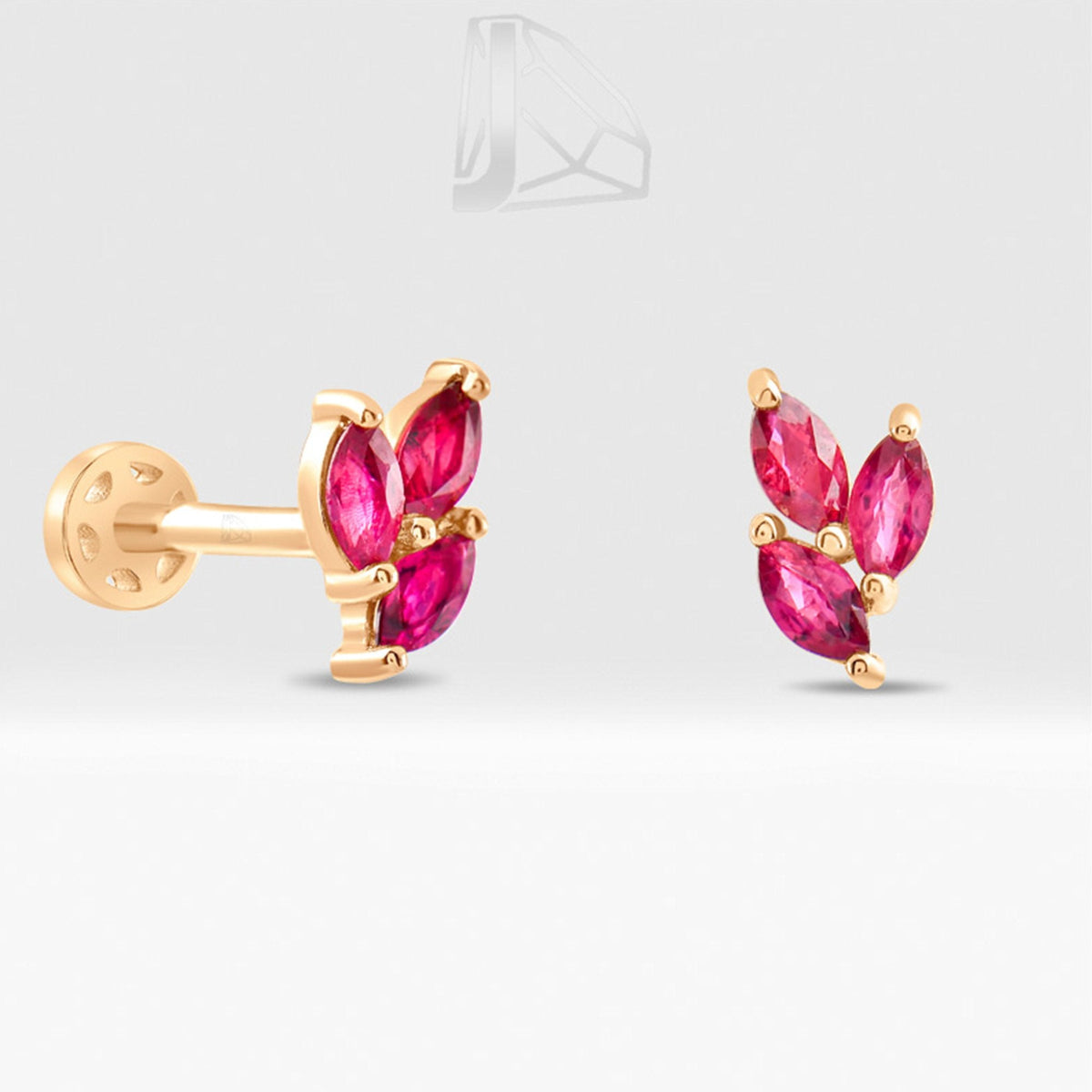 0.20 Carat Marquise Ruby Piercing · Rose Gold