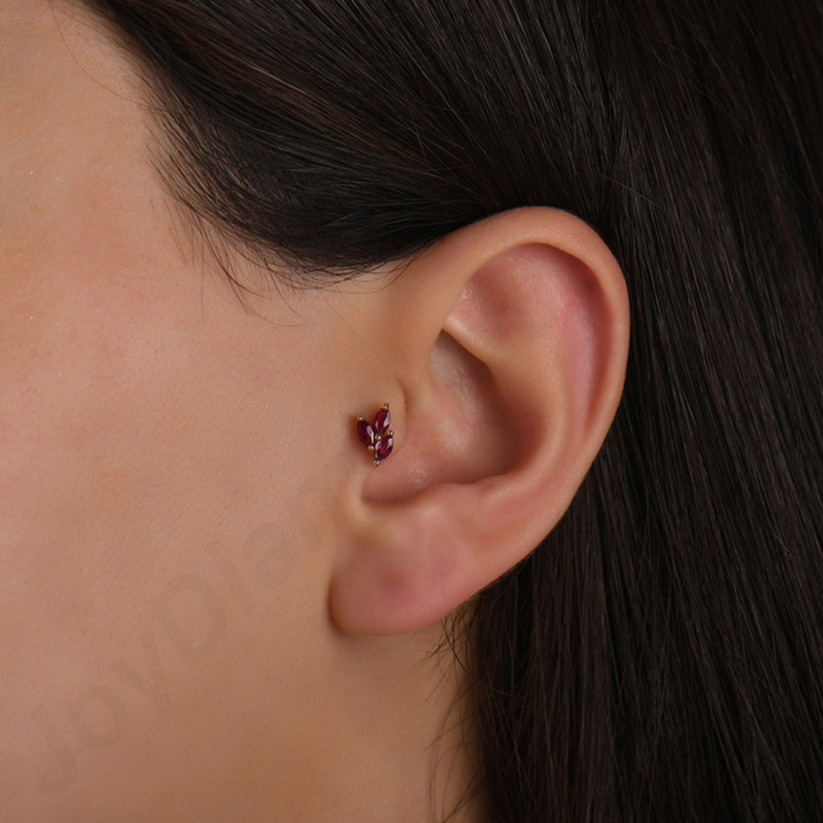 0.20 Carat Marquise Ruby Piercing