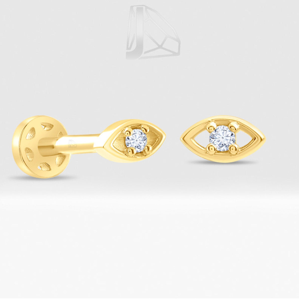 0.02 Carat Eye Diamond Piercing · Yellow Gold