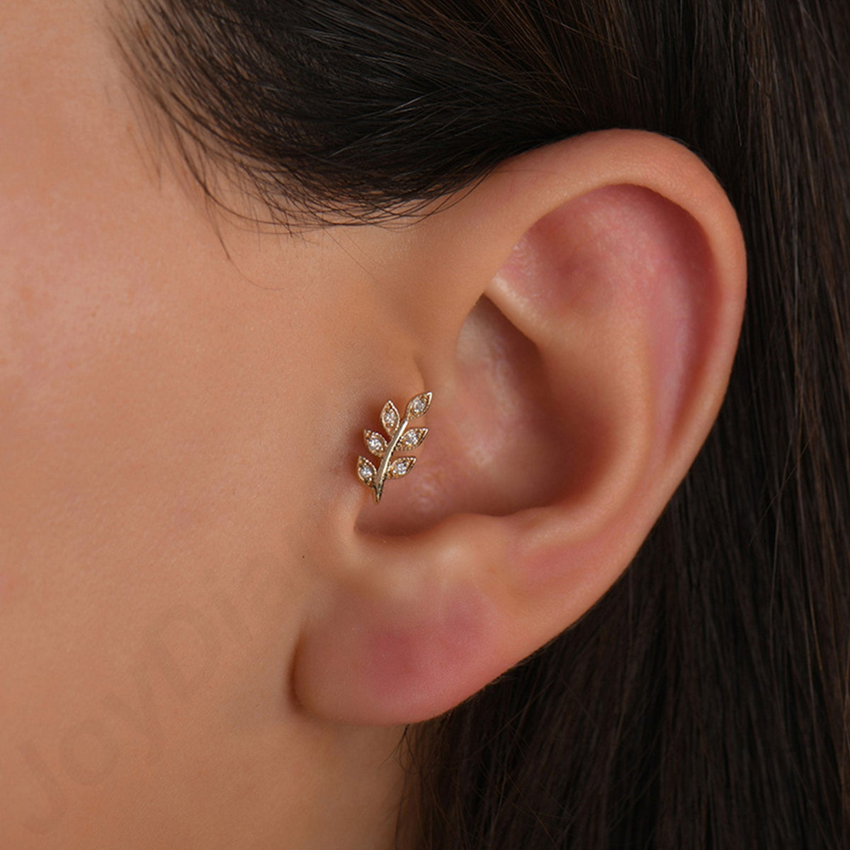 0.04 Carat Leaf Diamond Piercing