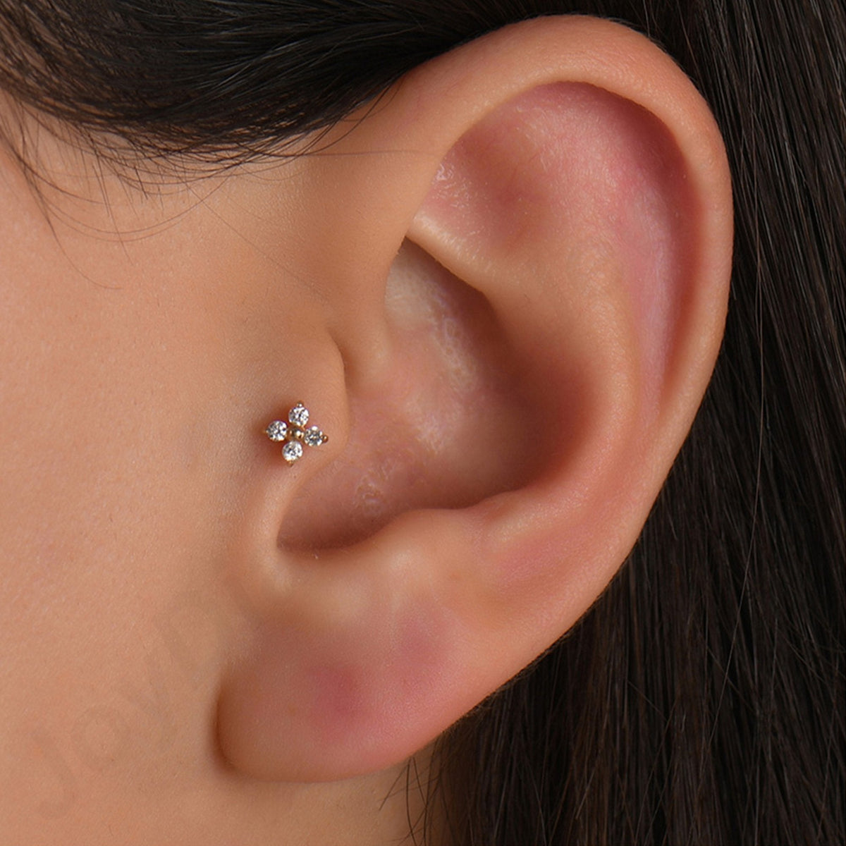 0.05 Carat Flower Diamond Piercing