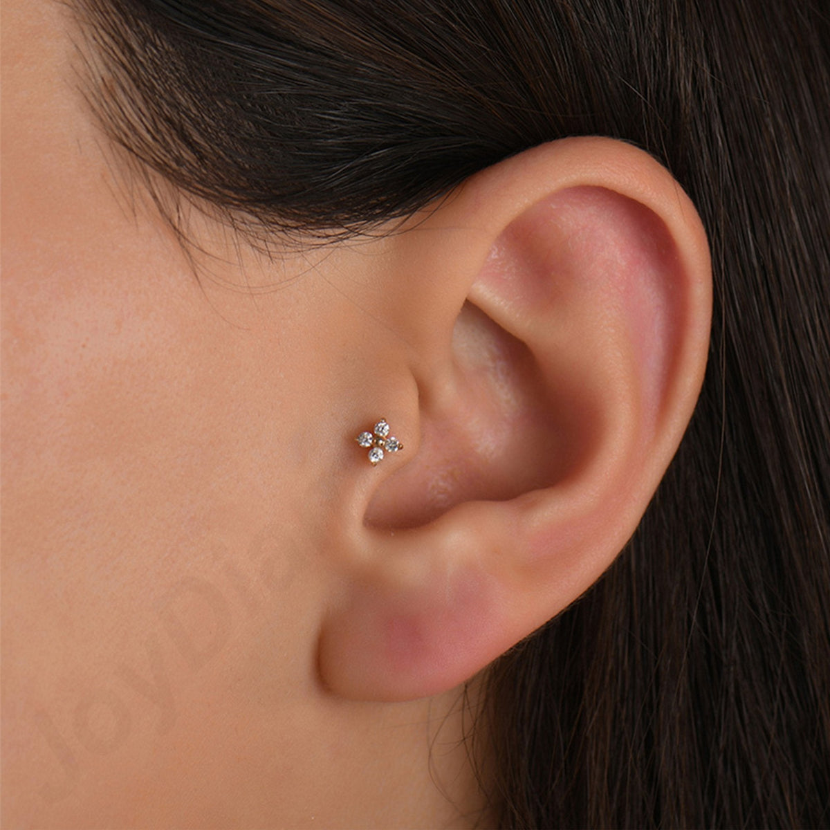 0.05 Carat Flower Diamond Piercing