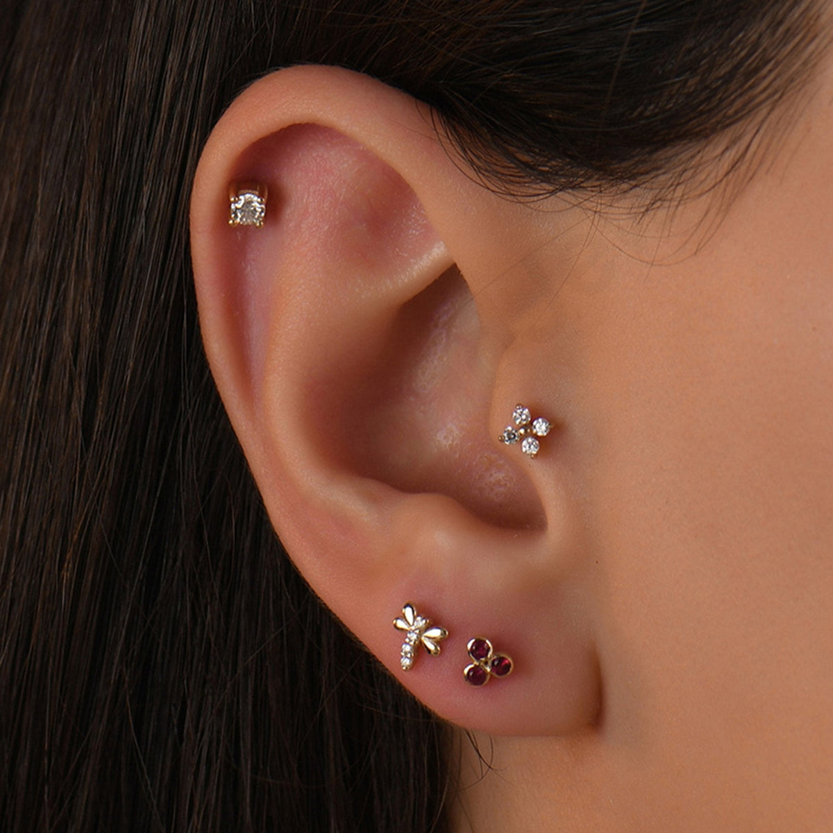 0.05 Carat Flower Diamond Piercing