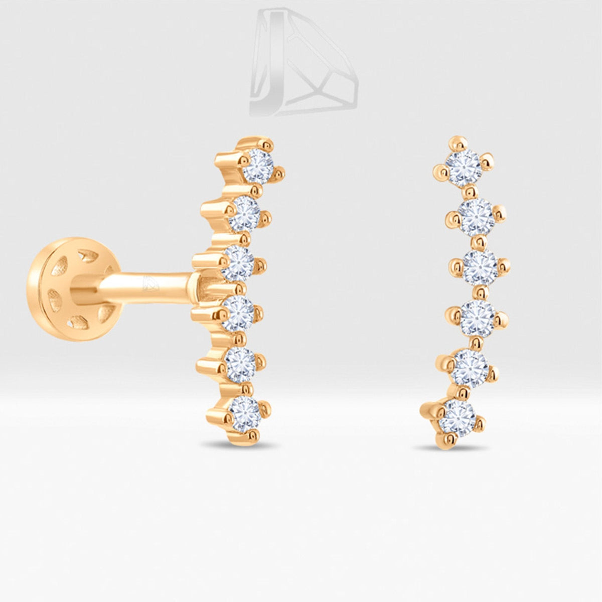 0.06 Carat Curved Diamond Piercing · Rose Gold