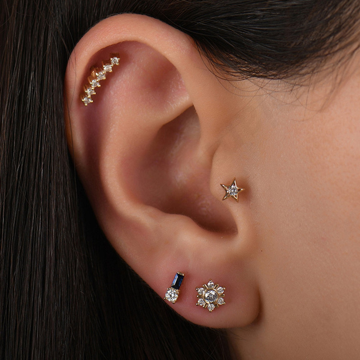 0.06 Carat Curved Diamond Piercing