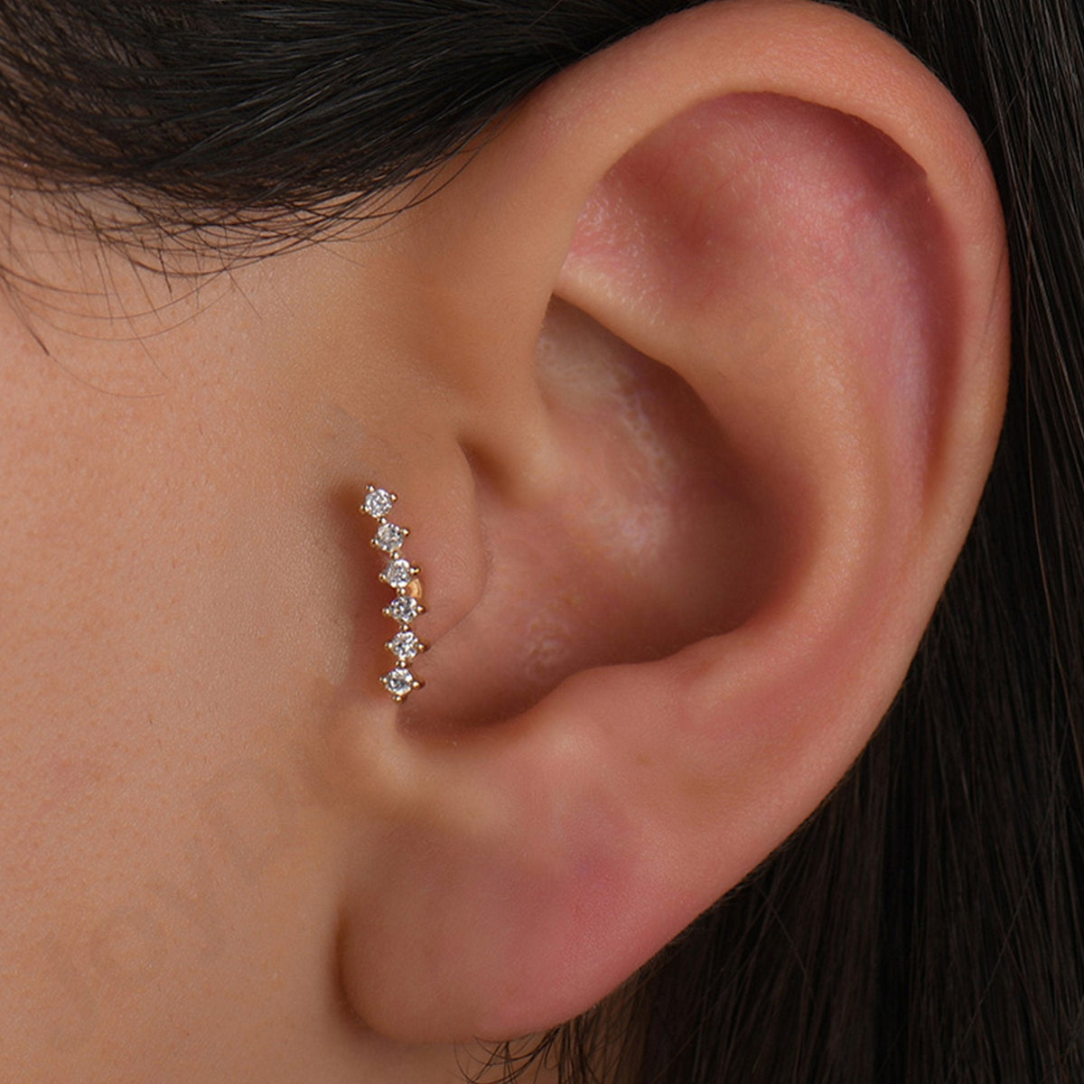 0.06 Carat Curved Diamond Piercing