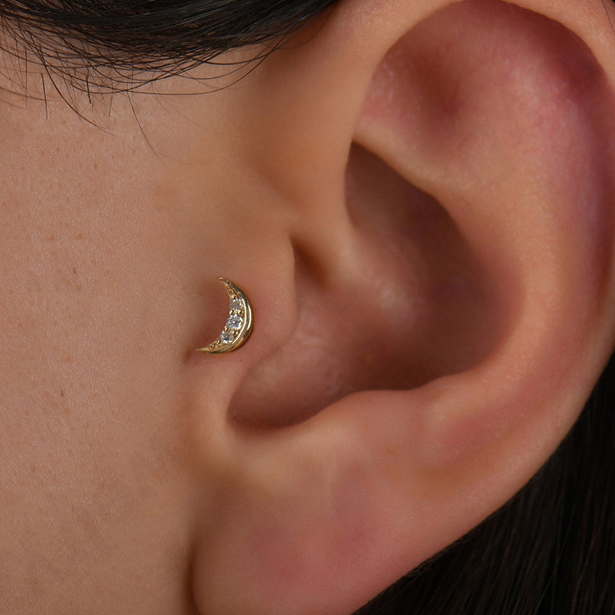 0.02 Carat Crescent Diamond Piercing